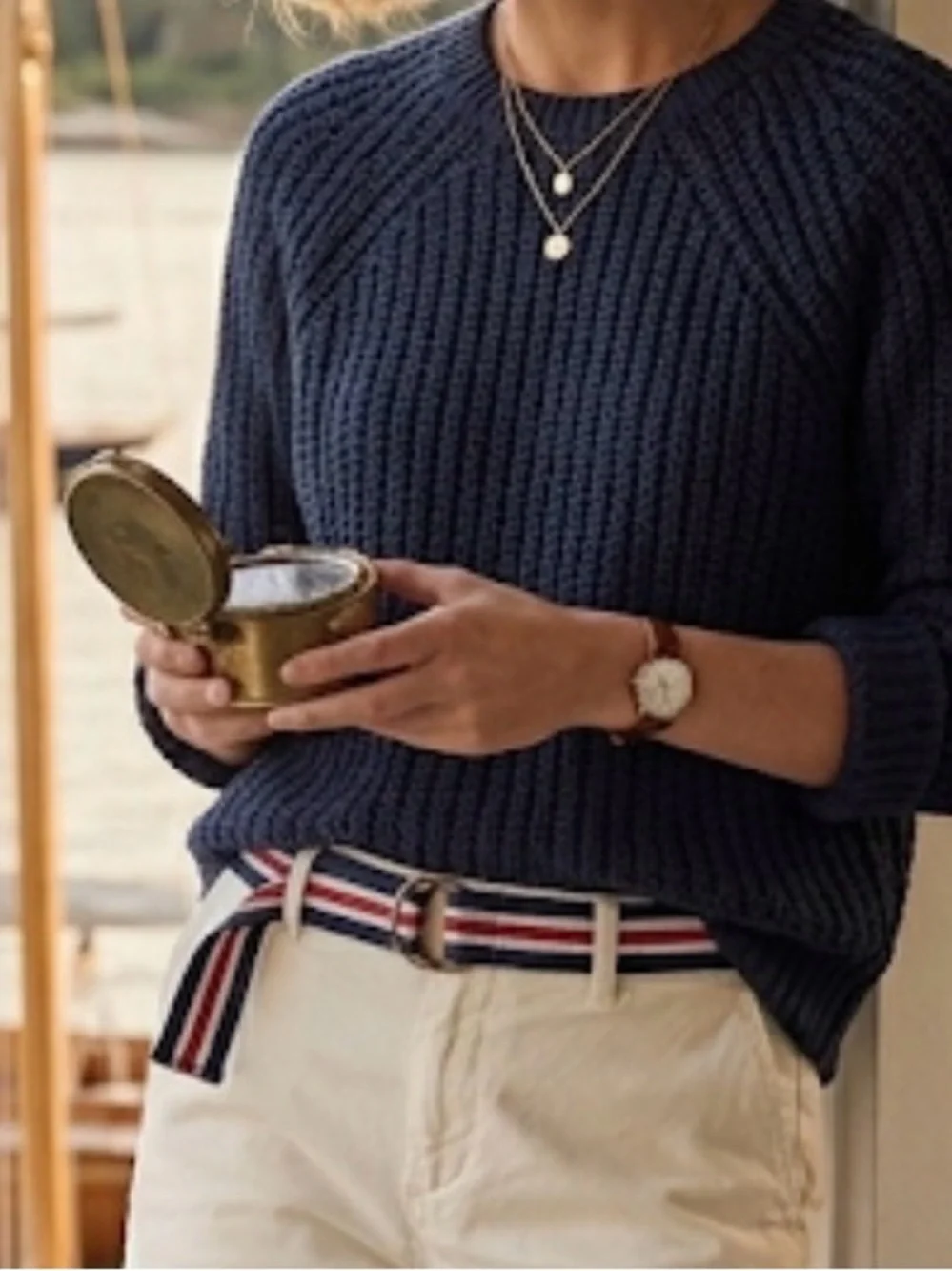 J. Crew Navy Open Knit Pullover
